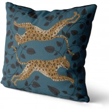 Cushion Leopard Twins Lagoon