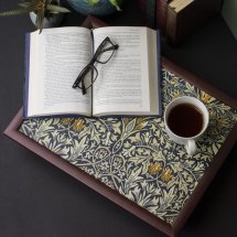 Lap tray in William Morris fabric.