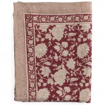 Linen table cloth Indian Rose Red