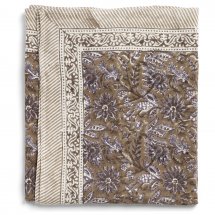 Linen table cloth Indian Summer Beige Lavender