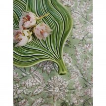 Cotton table cloth Indian Summer Green Rose