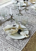 Set with 2 linen napkins Embroidery Beige