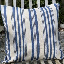 Ticket Stripe Cushion Cover - Atlantic Blue