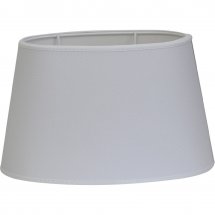 Oval lampskärm i skinn Leather White från Hallbergs.