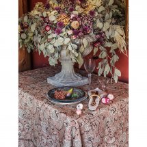 Linen table cover Pomegranate Rust