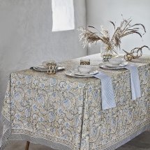 Cotton table cloth Pomegranate Blue