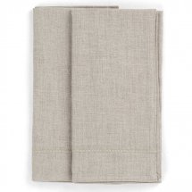 Set with 2 linen napkins Embroidery Beige