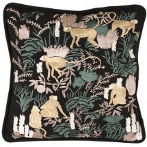 Embroidered cushion Monkeys