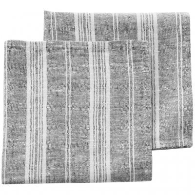 Linen napkins Catalina Graphite Grey Stripe