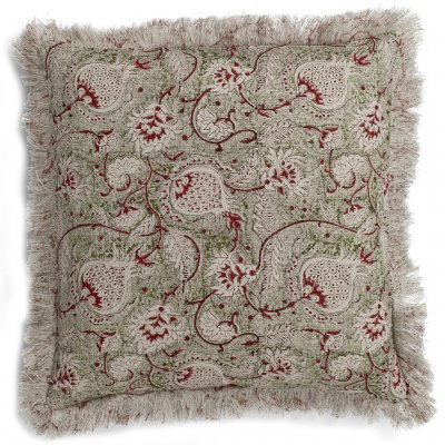 Linen cushion cover Pomegranate Green