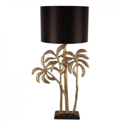 Lampa mässing guld med palmer.