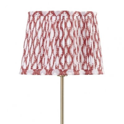 Rödmönstrad plisserad lampskärm Chamois.