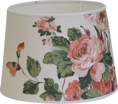 Rund lampskärm i Laura Ashley tyg Rosemore.